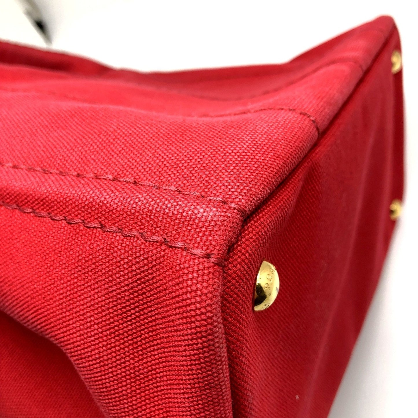 Prada Red Canvas Canapa shoulder bag