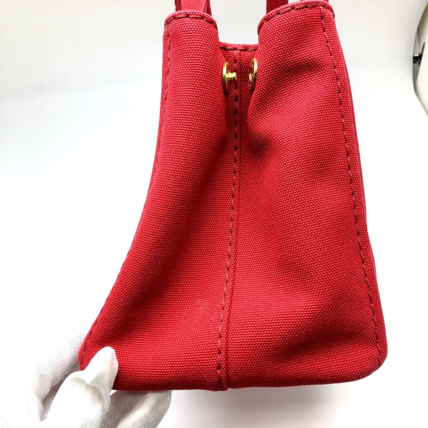 Prada Red Canvas Canapa shoulder bag