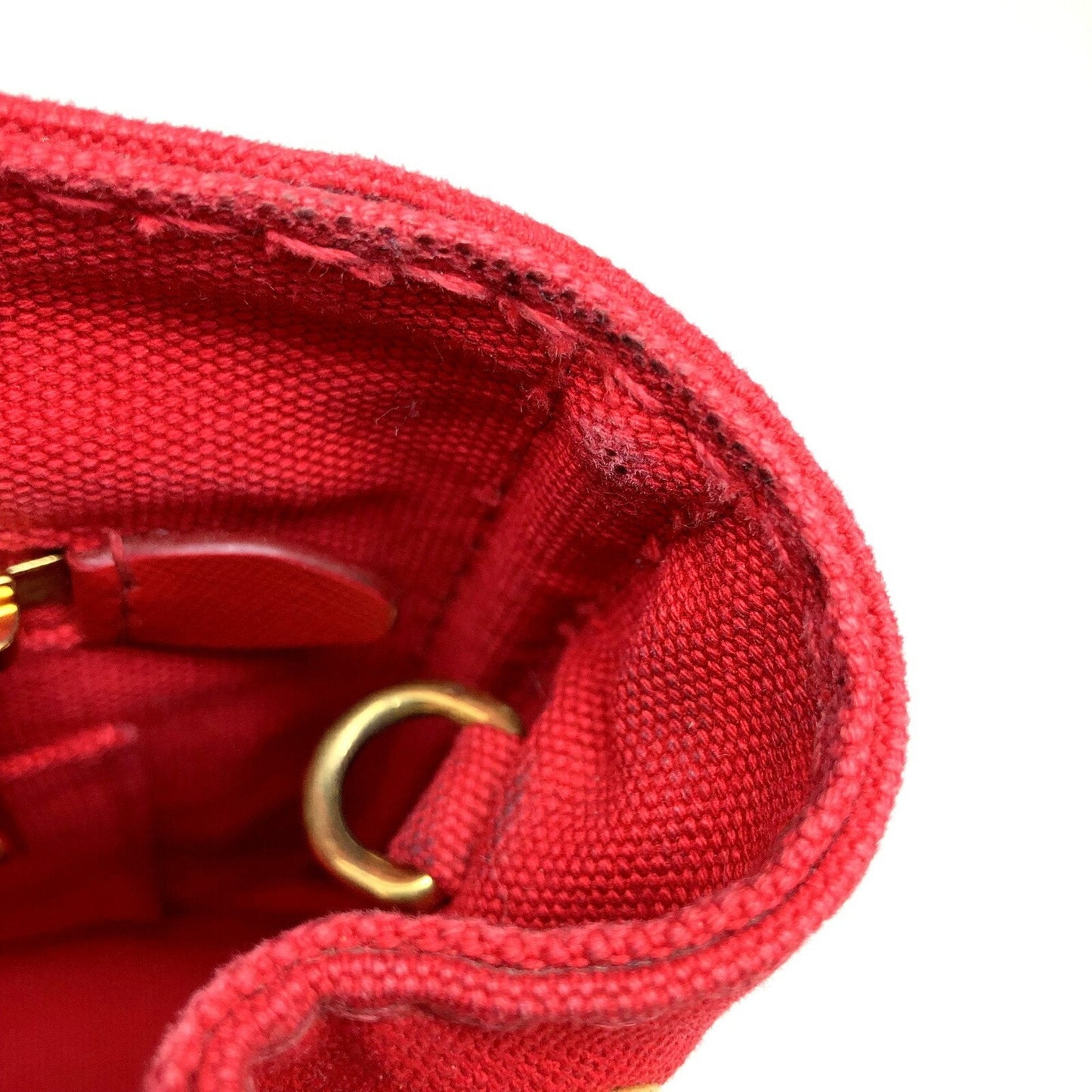 Prada Red Canvas Canapa shoulder bag