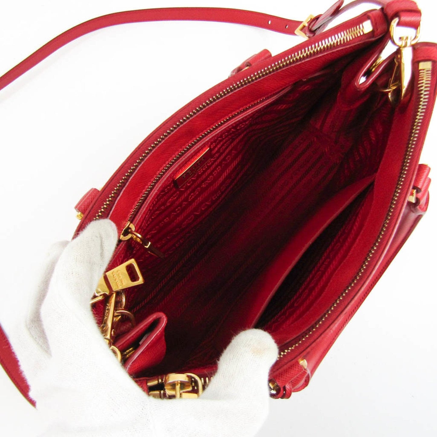 Prada Red Leather Galleria handbag bag