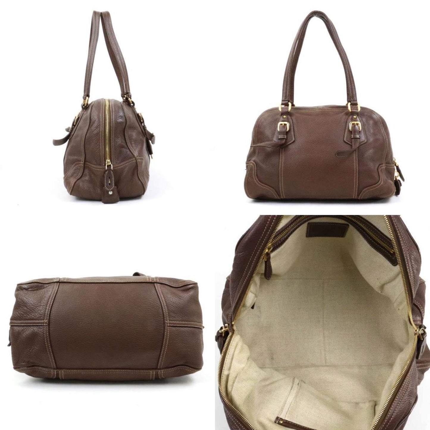 Prada Brown Leather  shopper bag