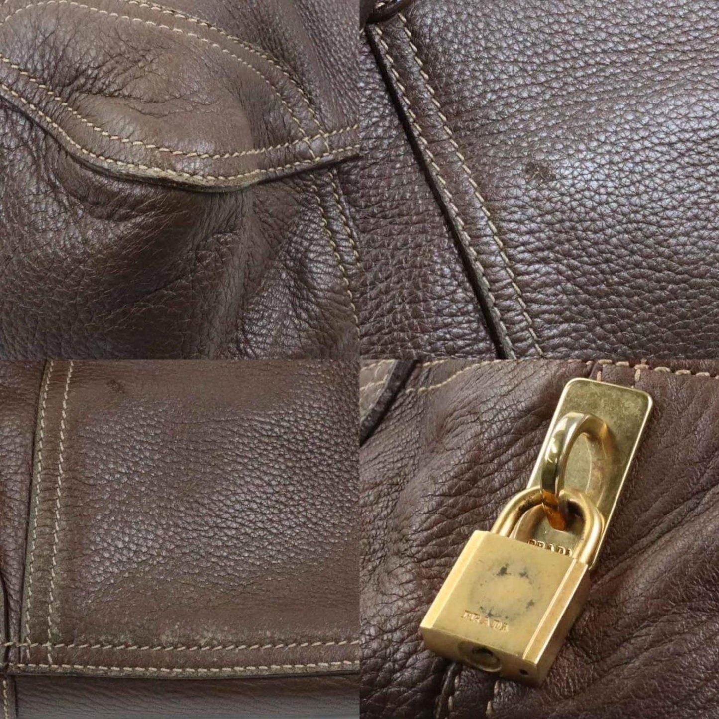 Prada Brown Leather  shopper bag