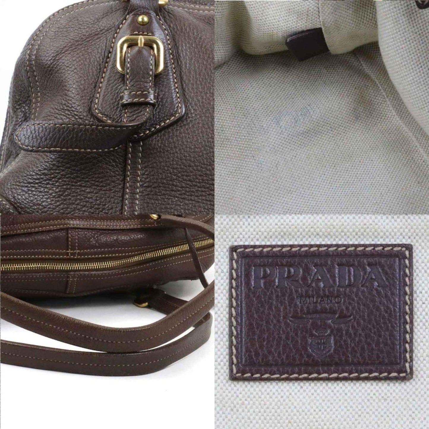 Prada Brown Leather  shopper bag