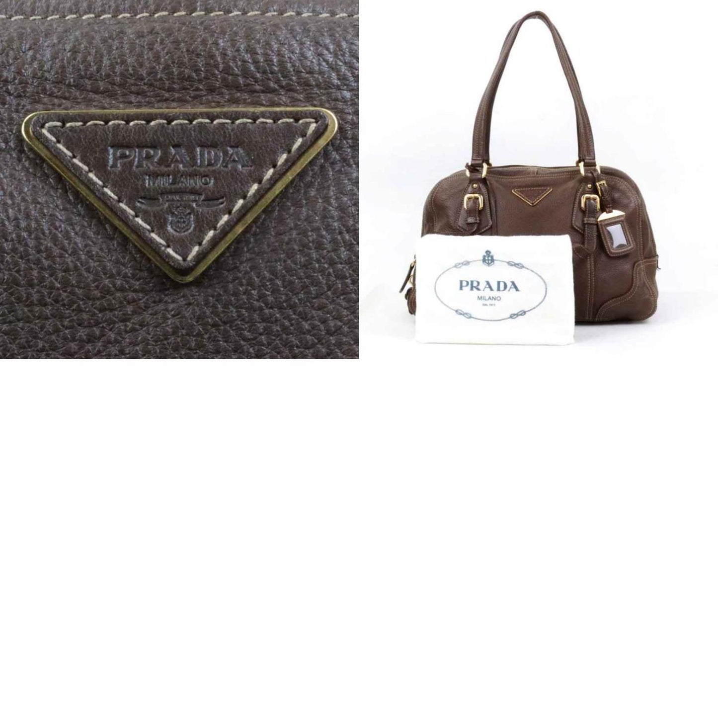 Prada Brown Leather  shopper bag