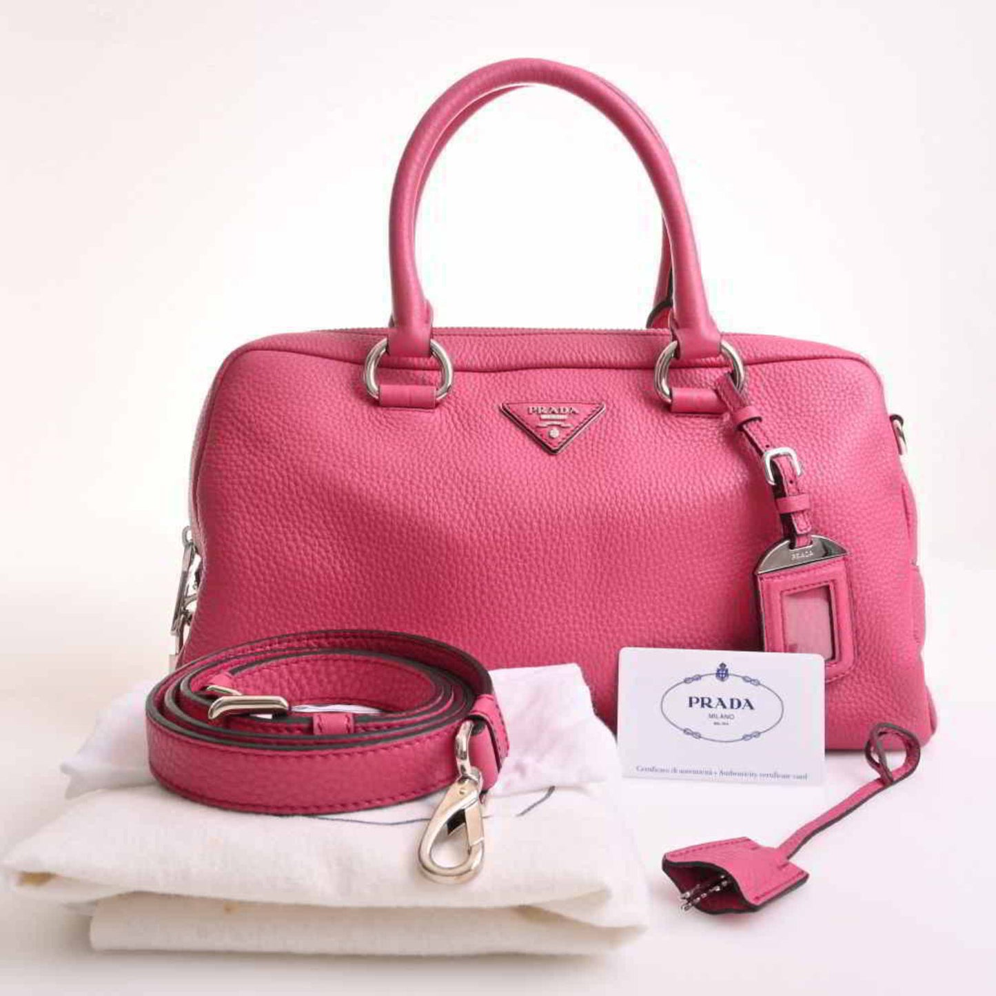 Prada Pink Leather Vitello handbag bag