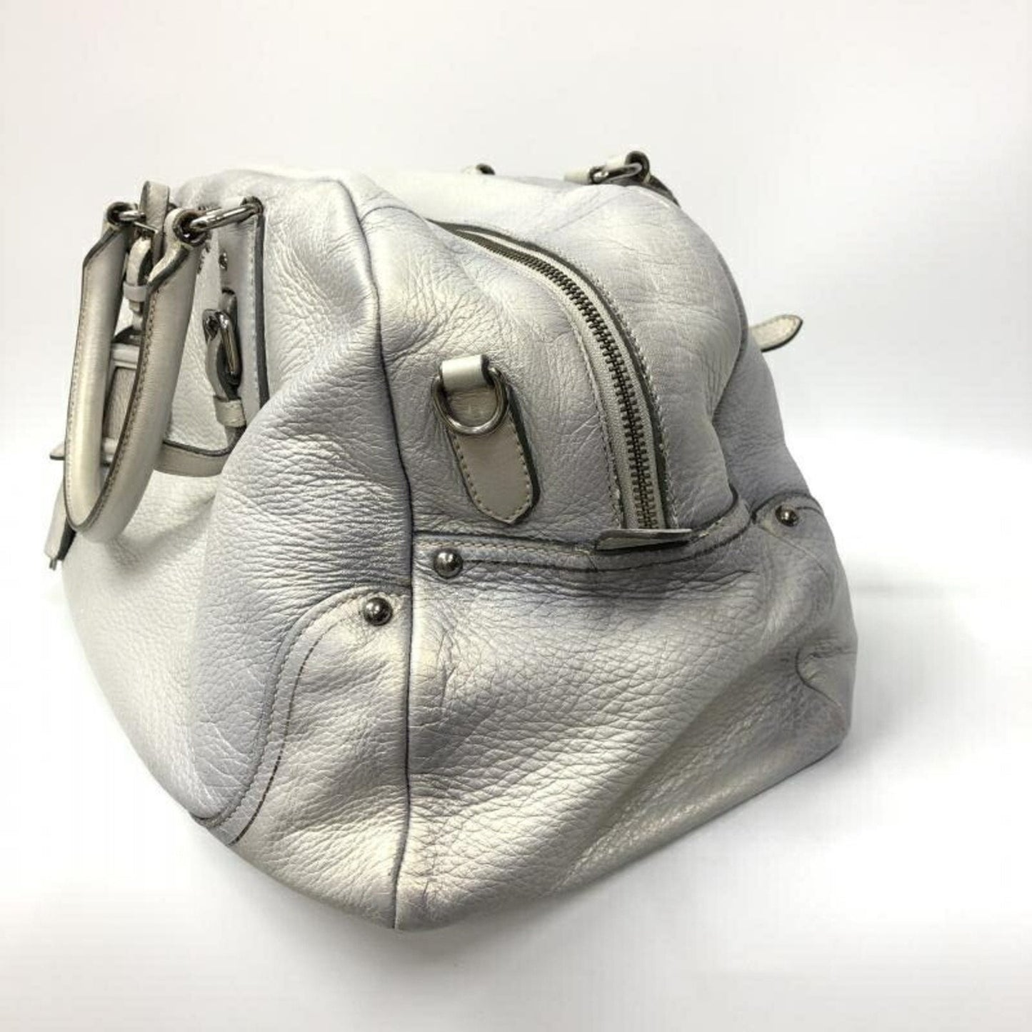 Prada Silver Leather  travel bag