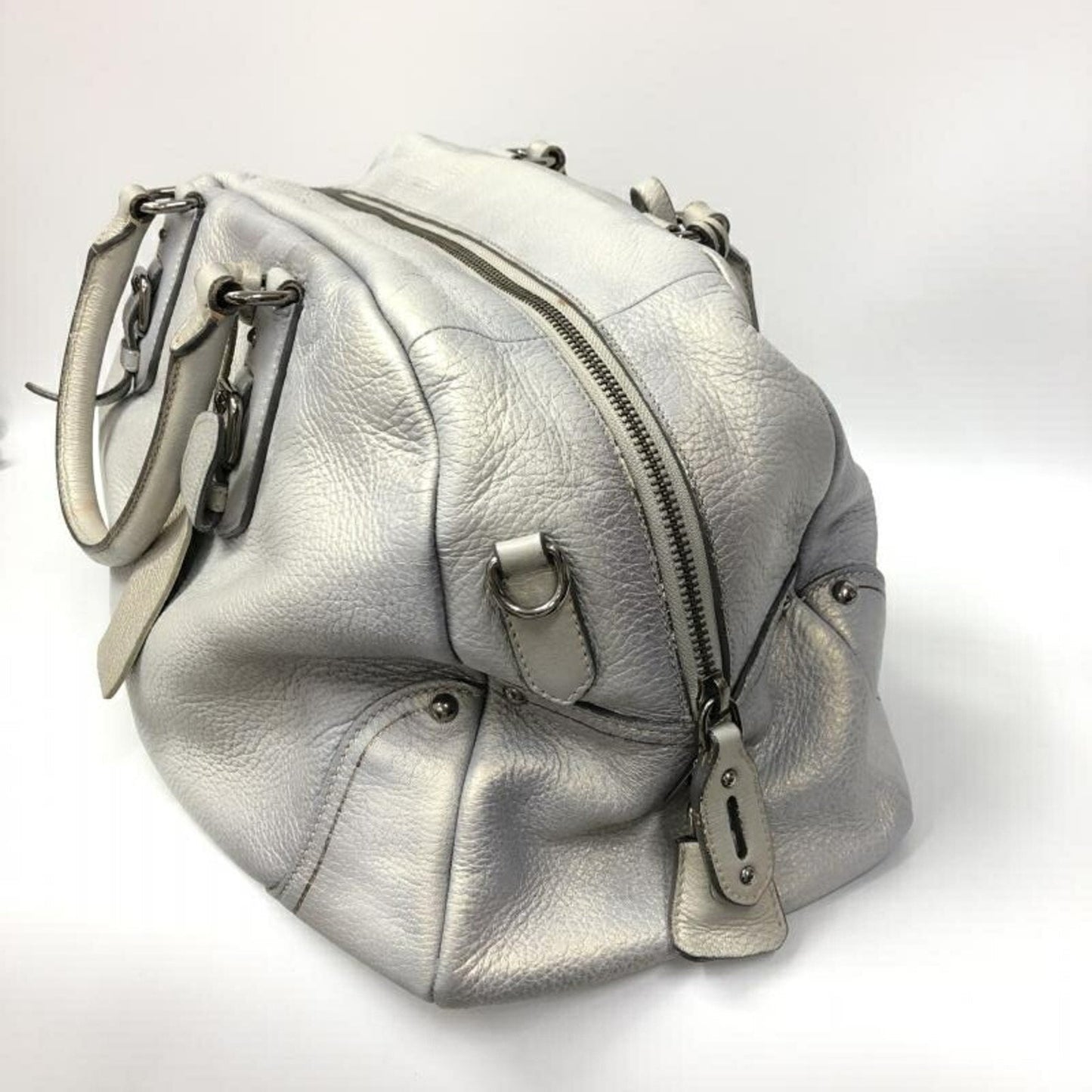 Prada Silver Leather  travel bag