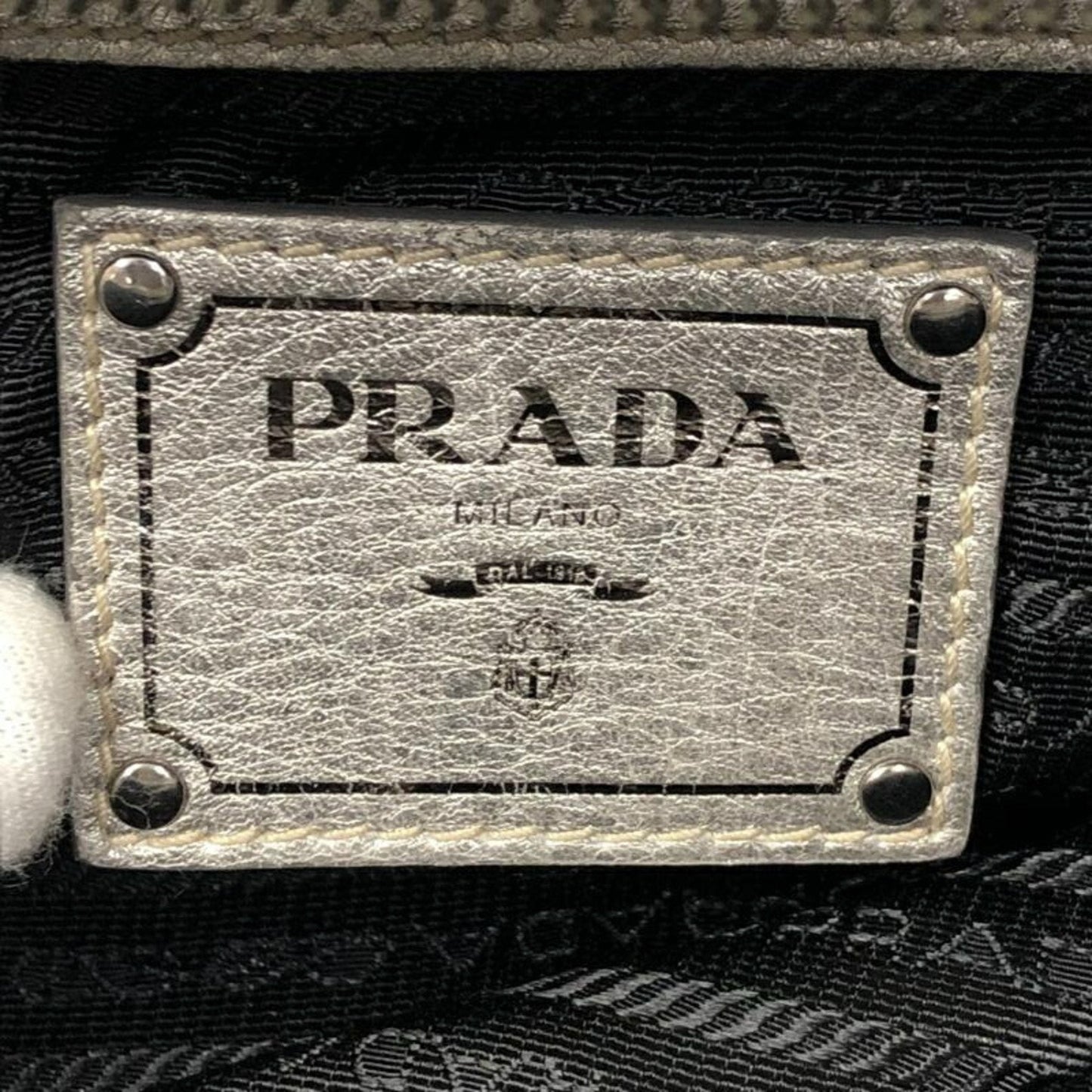 Prada Silver Leather  travel bag