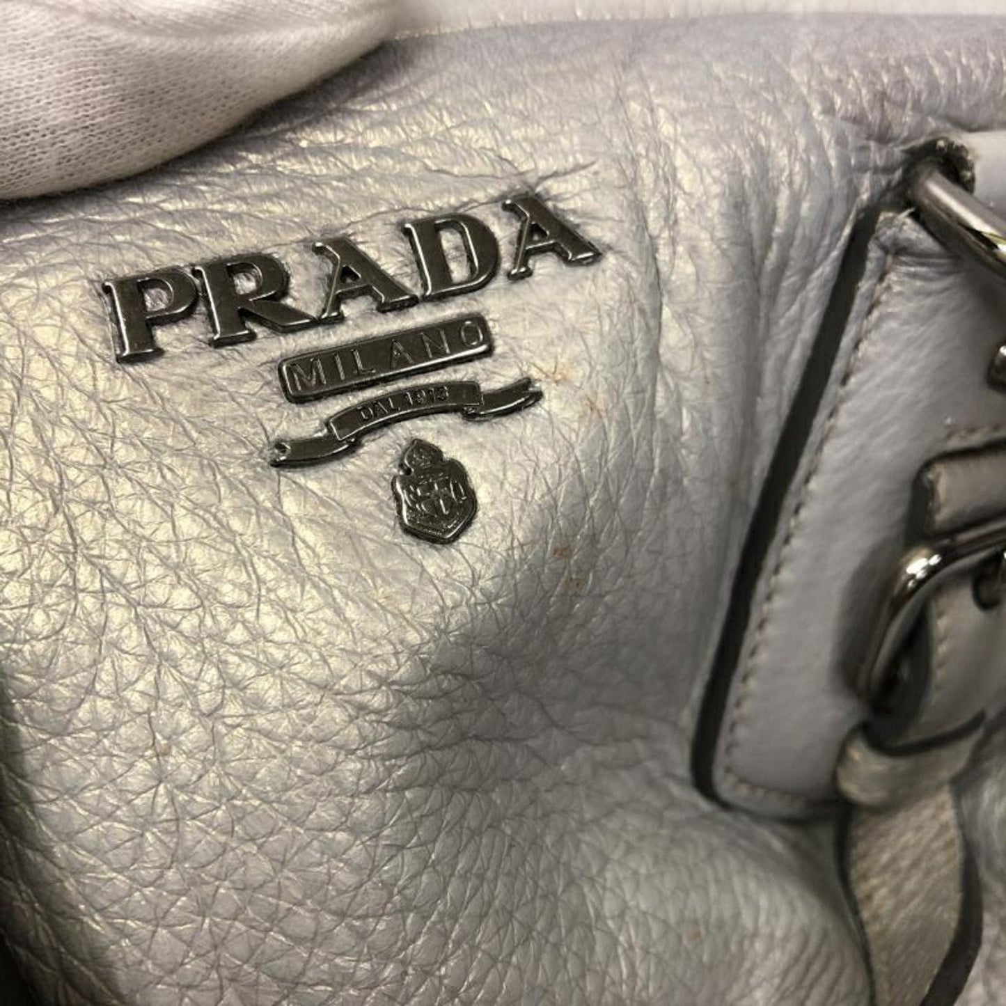 Prada Silver Leather  travel bag