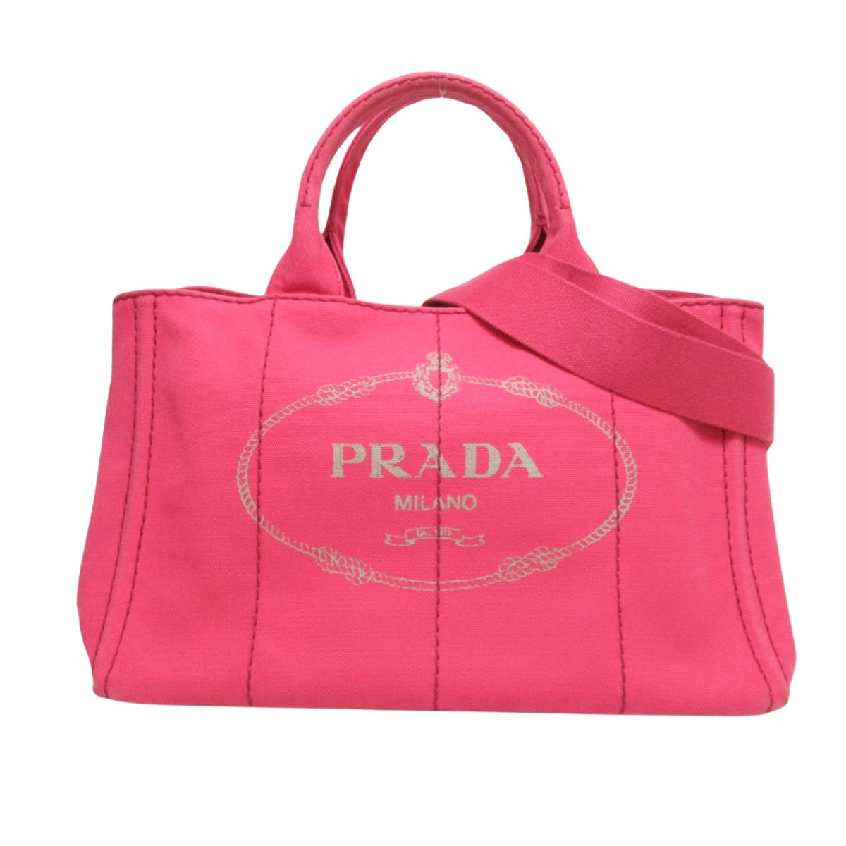 Prada Pink Canvas Canapa handbag bag