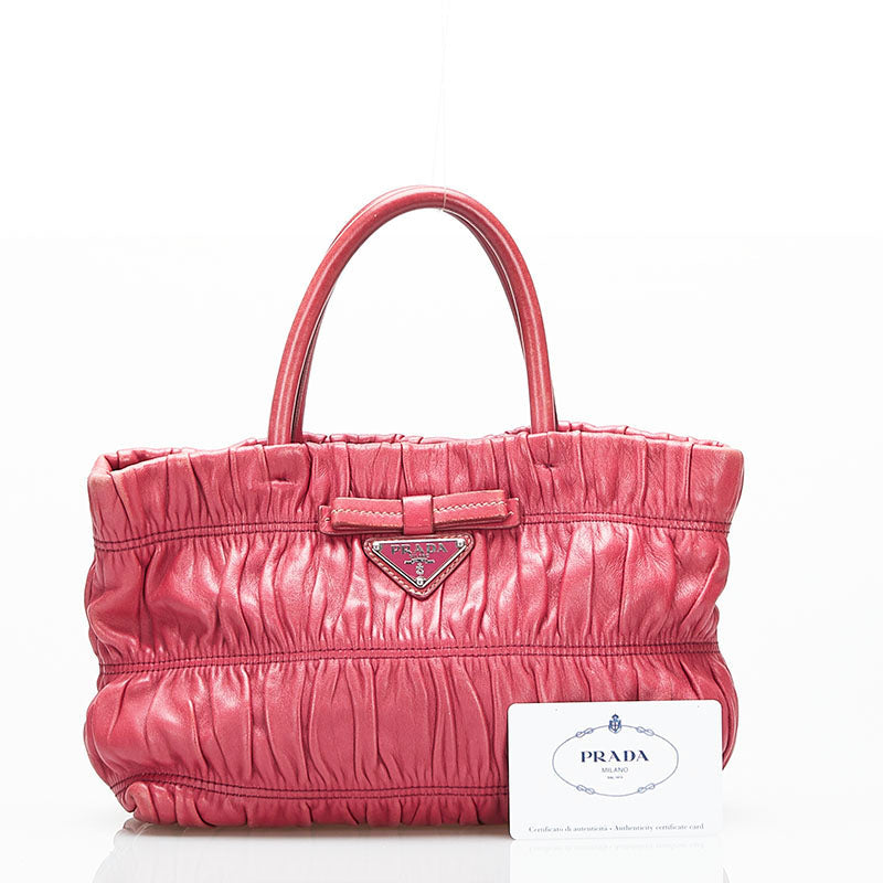 Prada Pink Leather Gaufre handbag bag