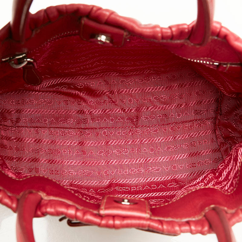 Prada Pink Leather Gaufre handbag bag