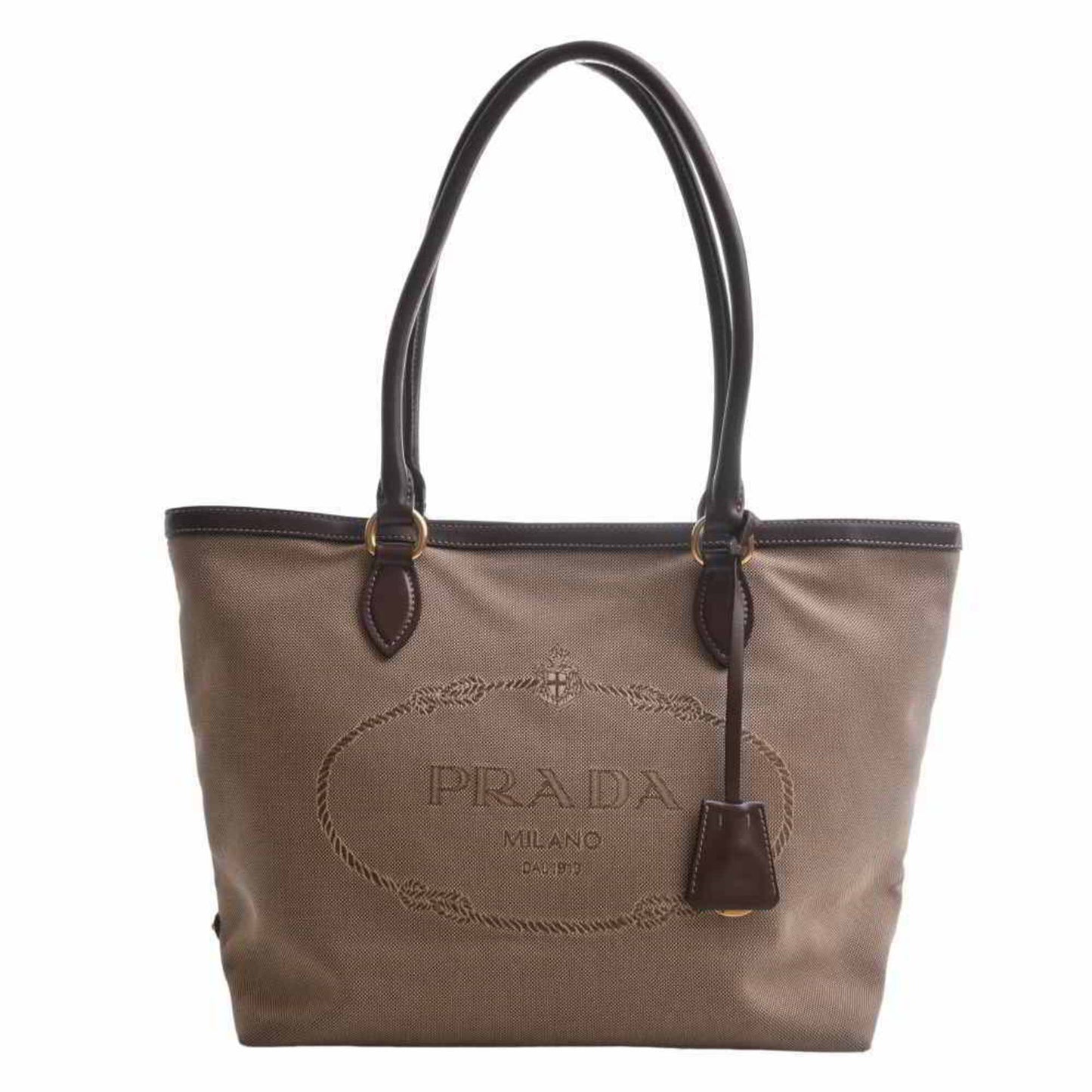 Prada Brown Canvas Cabas tote bag