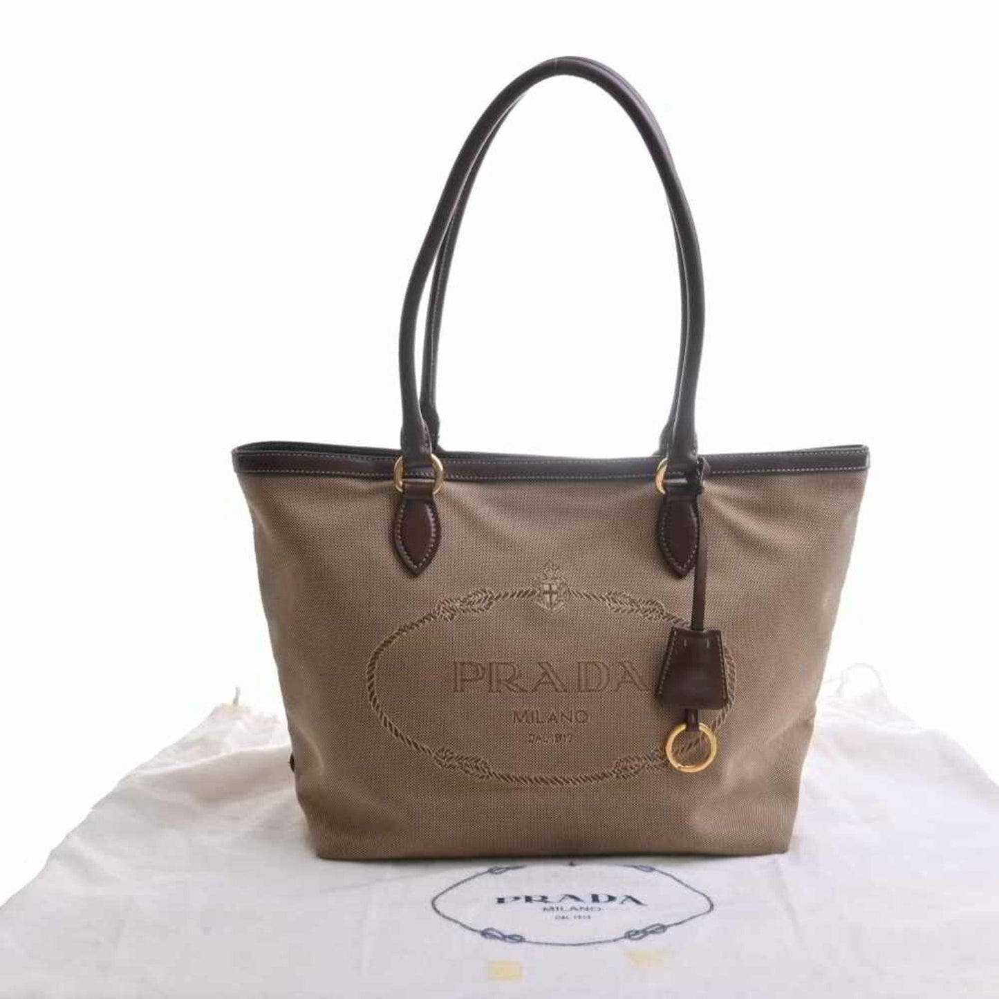 Prada Brown Canvas Cabas tote bag