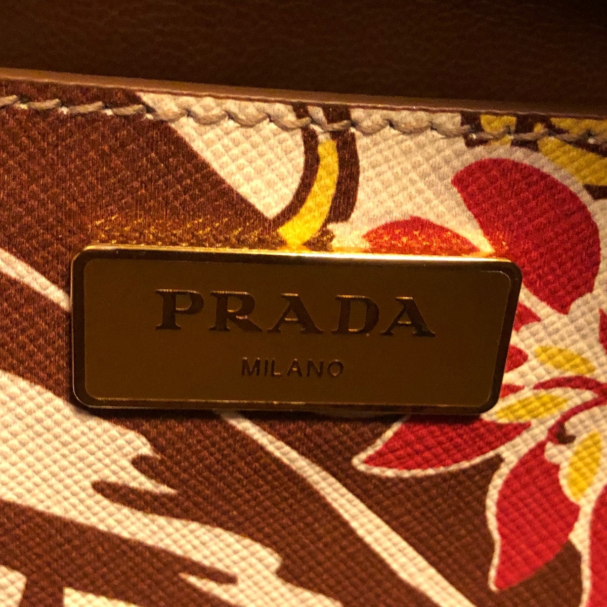 Prada Multicolor Leather Flower handbag bag