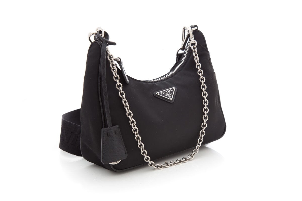 Prada Re-Edition Tessuto 2005 Black Hobo Handbag