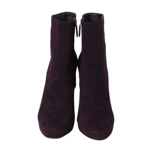 Prada Burgundy Suede Ankle Boots