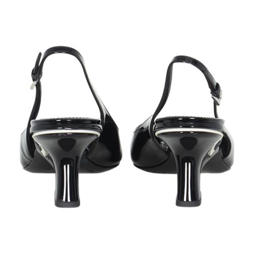 Prada Patent Leather Logo Slingback Pumps