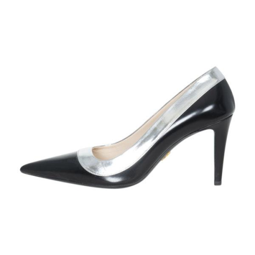 Prada Leather Metallic Pumps