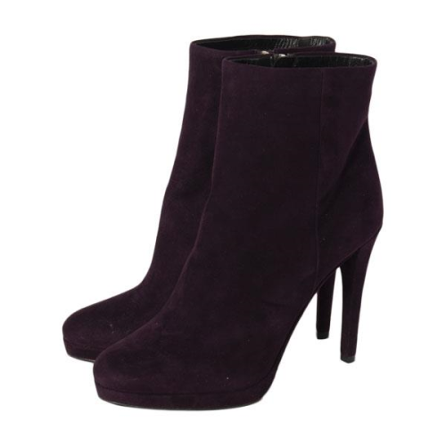 Prada Burgundy Suede Ankle Boots