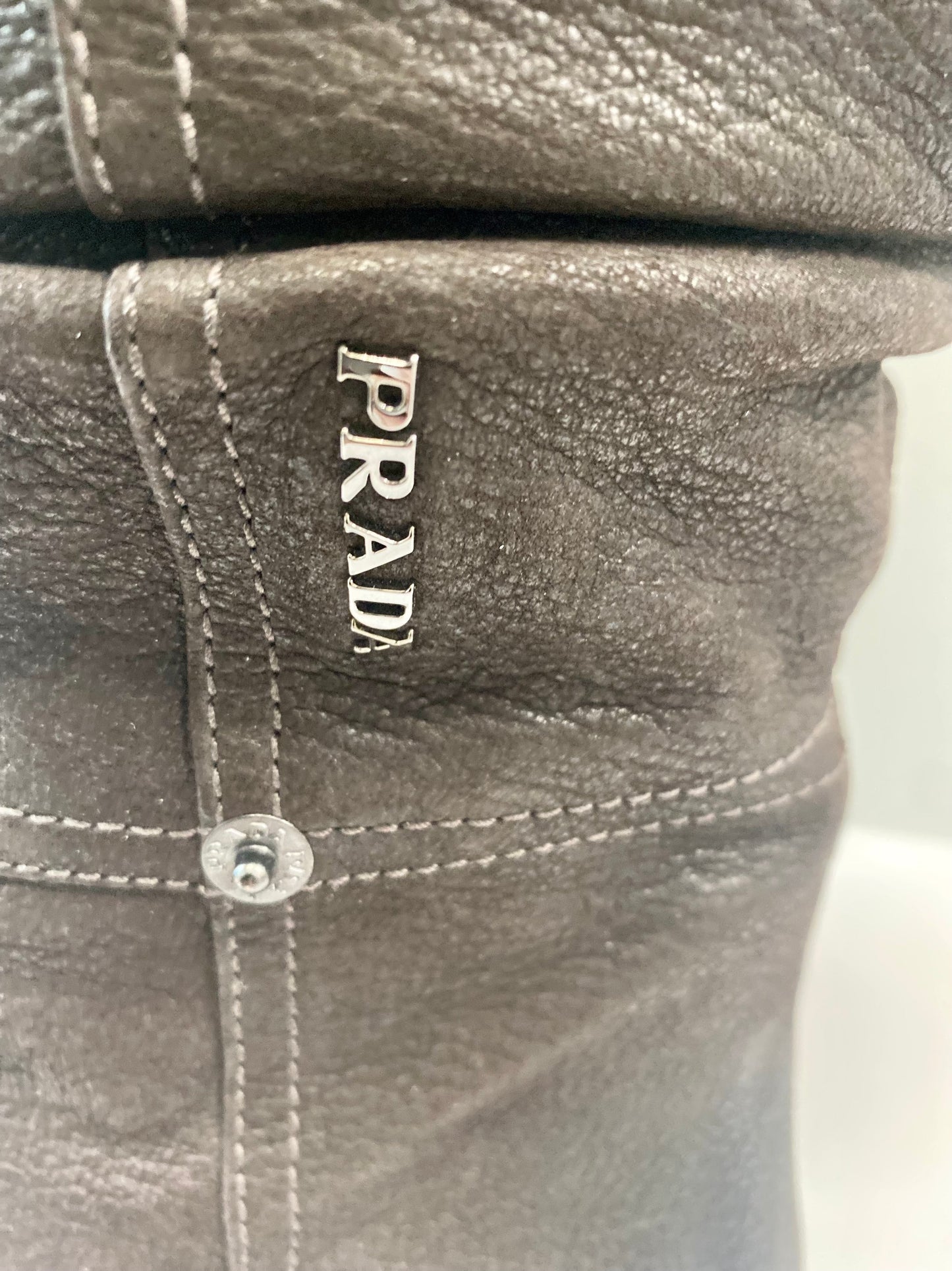 PRADA LEATHER PLEATED BOOTS