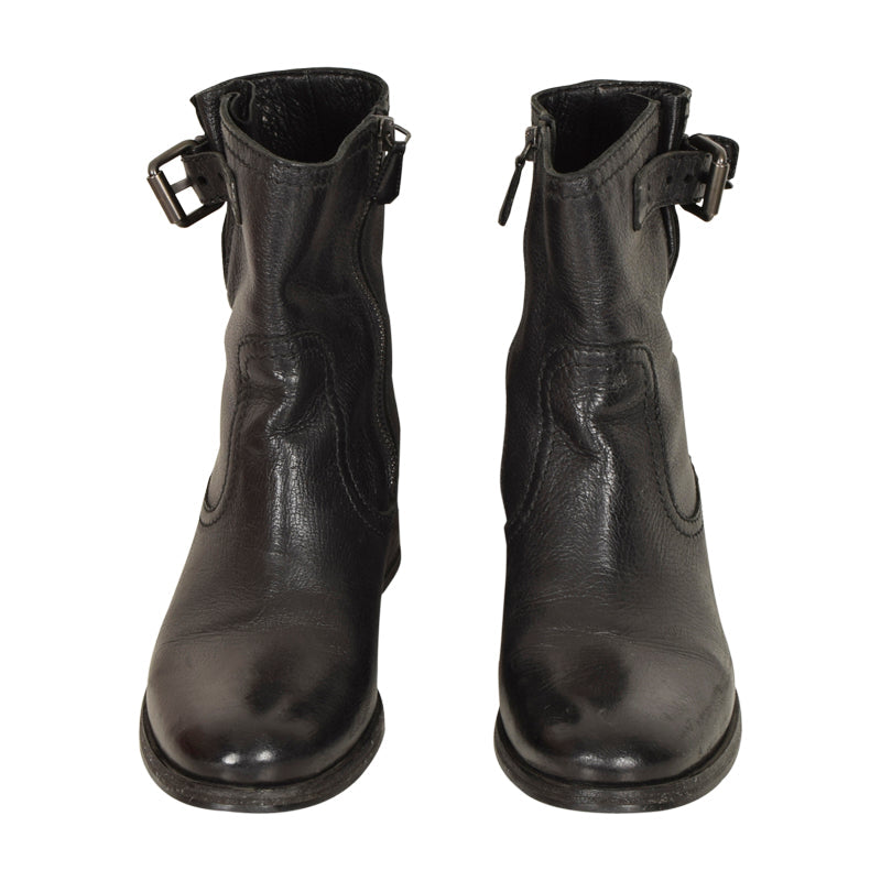 Prada Leather Moto Boots