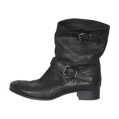 Prada Leather Buckle Boots