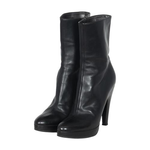 Prada Leather High Heel Platform Boots