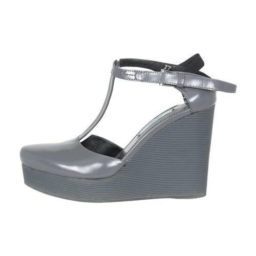 Prada Leather T-Strap Wedges