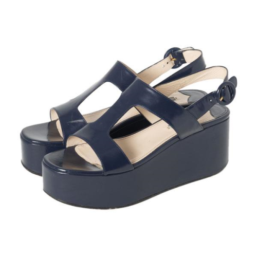 Prada Leather Platform Wedges