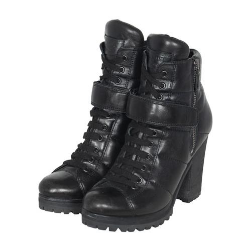 Prada Leather Platform Lace-Up Boots