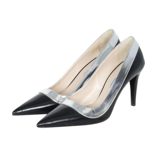 Prada Leather Metallic Pumps