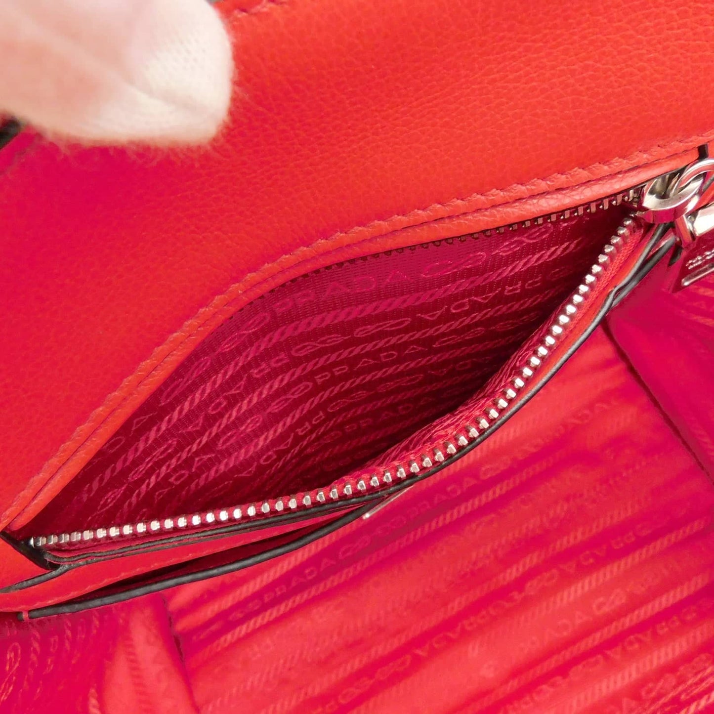 Prada Handbag Red Leather