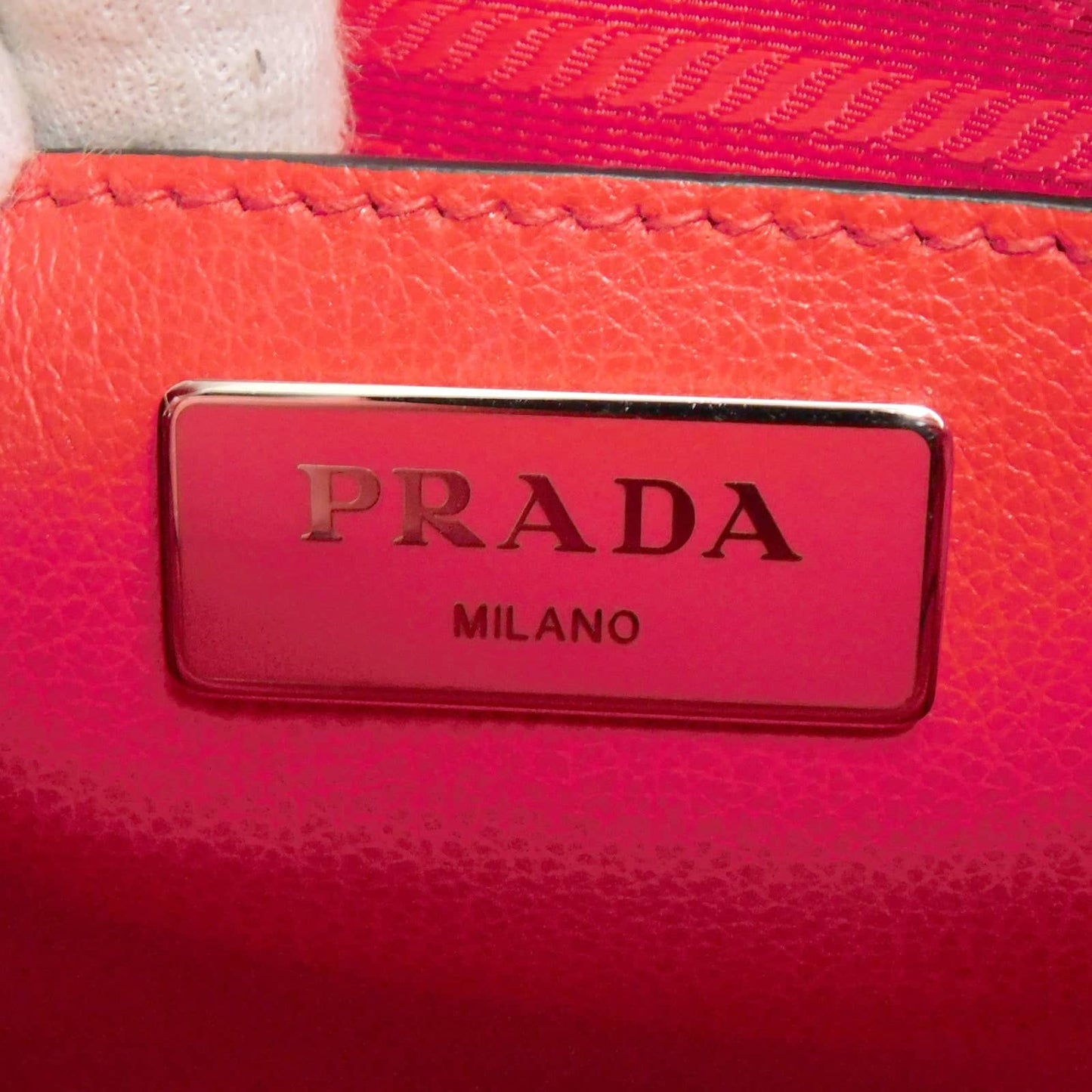 Prada Handbag Red Leather