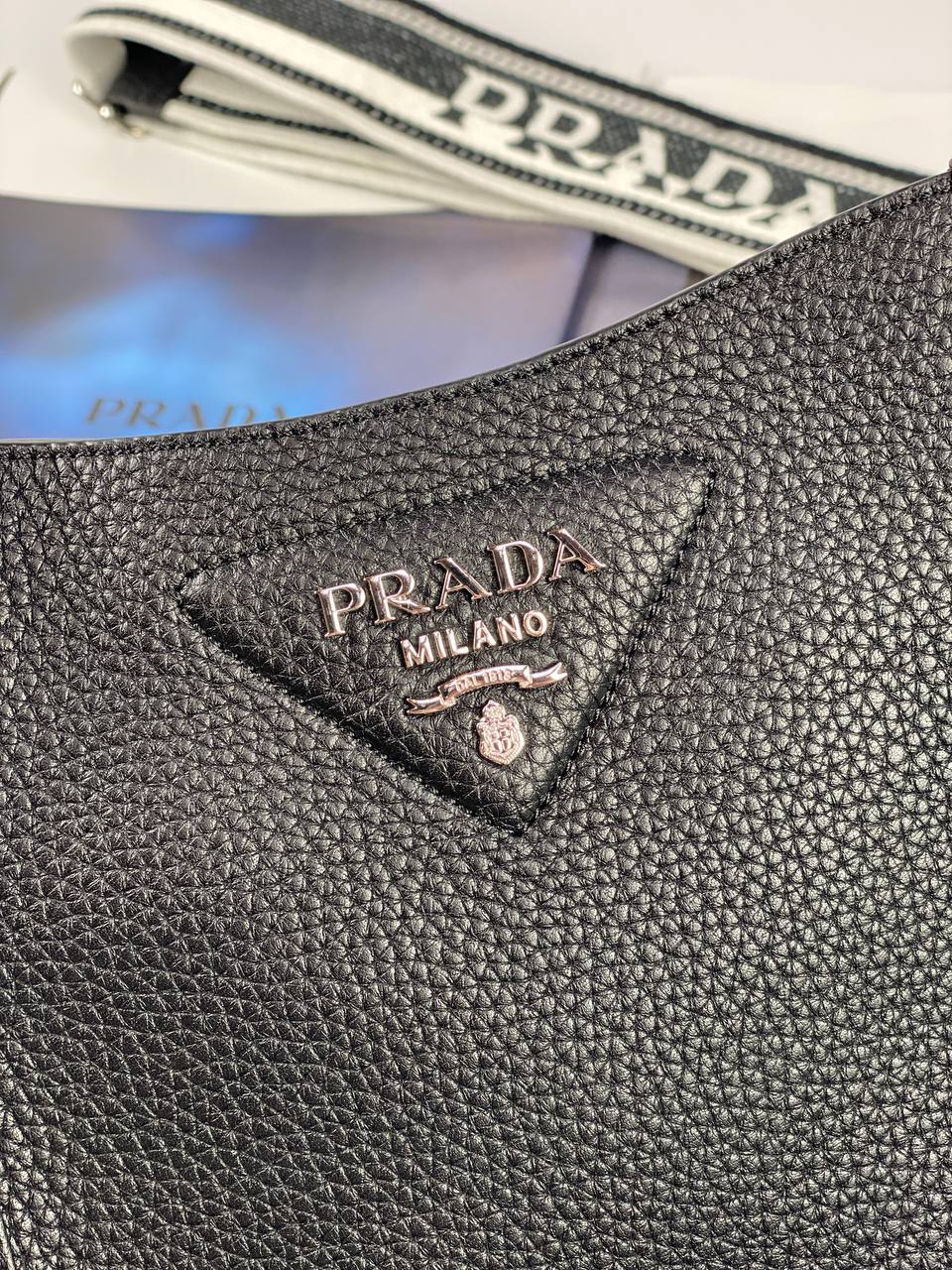 Prada Leather mini shoulder bag black